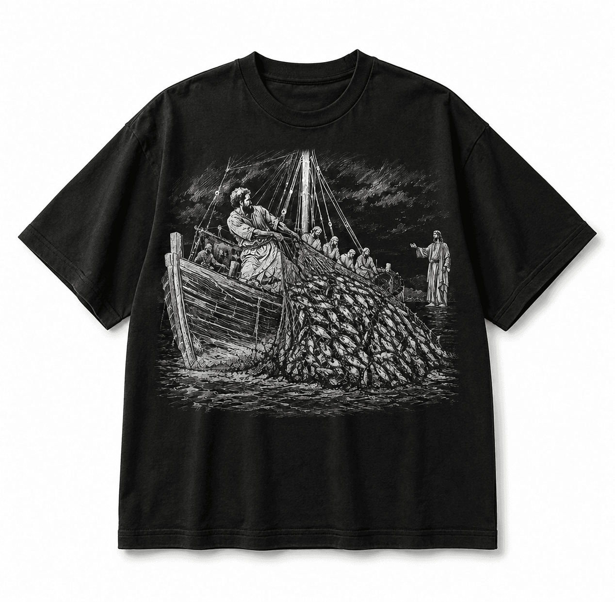 Cast Your Net Tee — Black — Dunamis & Charis