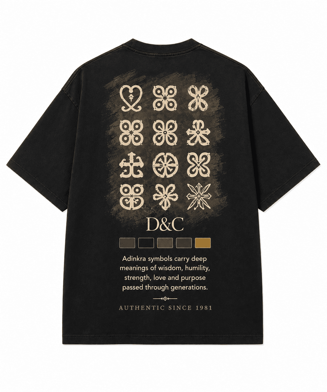Adinkra Heritage Tee — Black — Dunamis & Charis